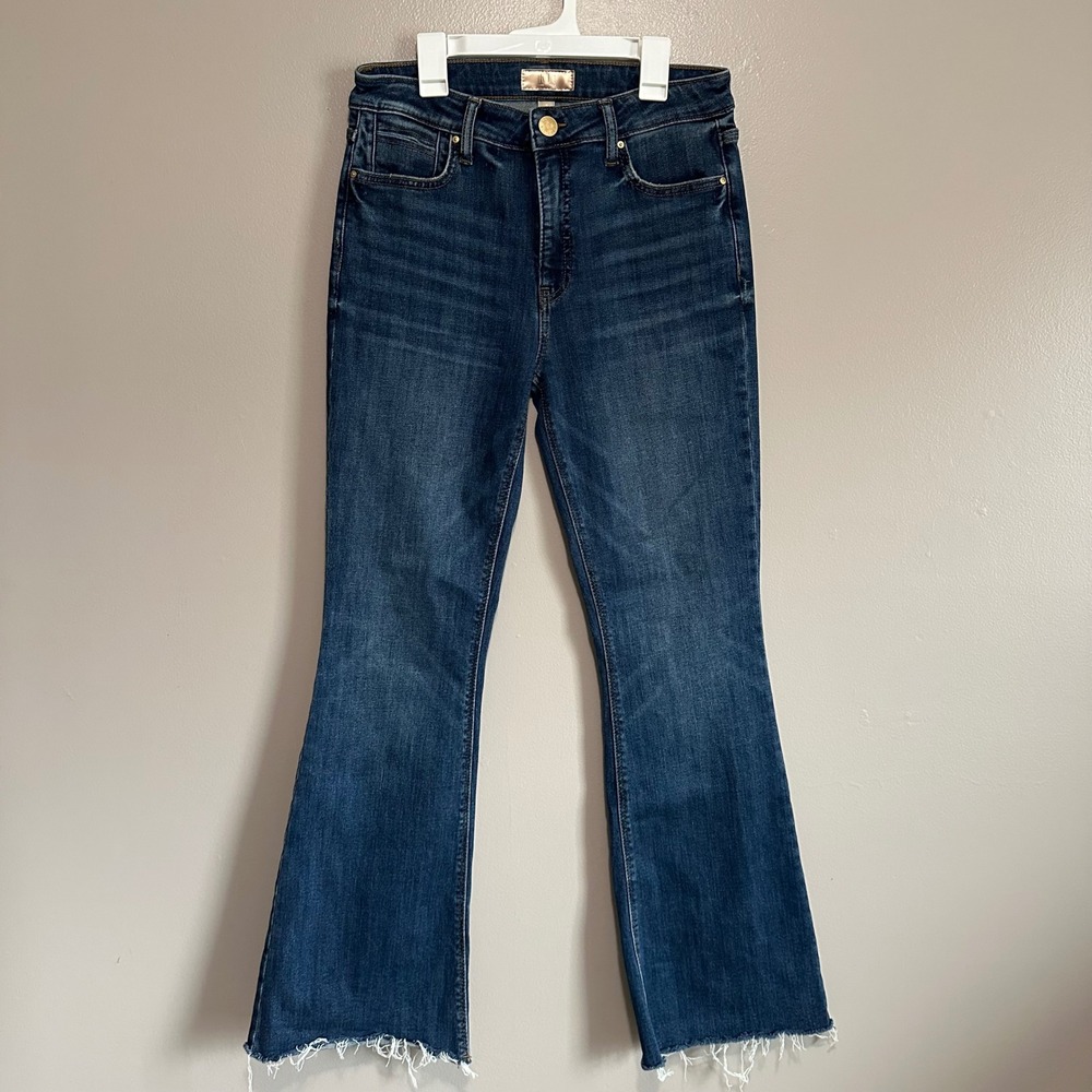 KUT from the Kloth Stella High Rise Fab Ab Flare Jeans Womens Size 4 Raw Hem